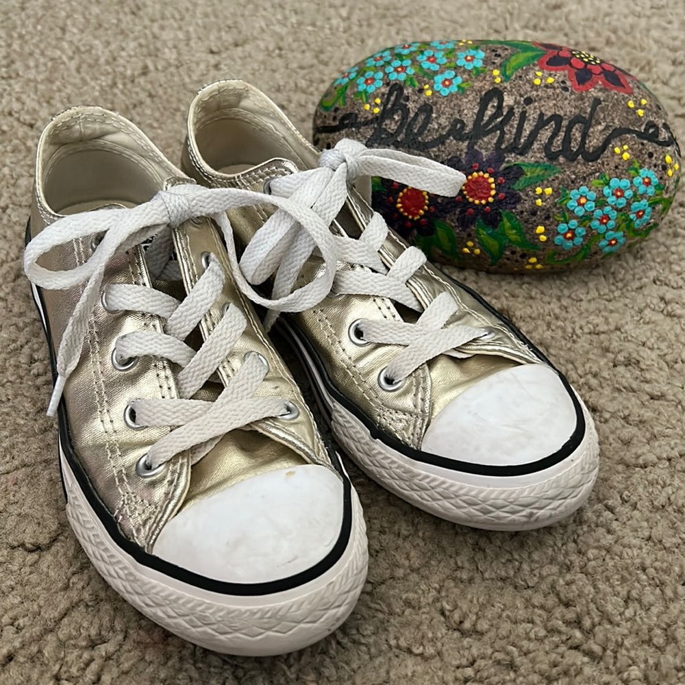 CONVERSE Gold Sneakers,Size 13, 19 cm for kids
